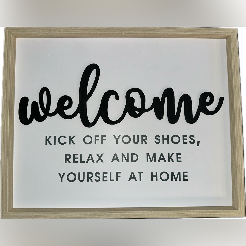 Rustic; Farmhouse Style “Welcome” Sign; 20.5 in. by 16.5 in.